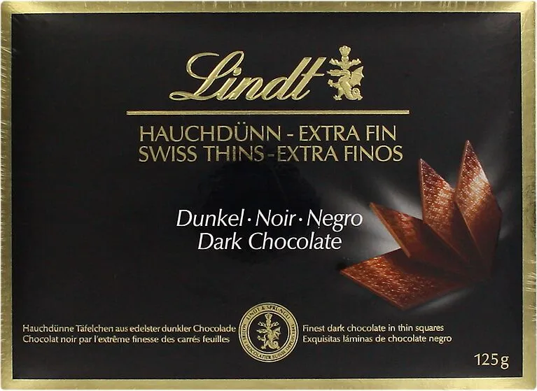 Շոկոլադե սալիկ մուգ լոռամրգով «Lindt Hauchdunn - Extra Fin» 125գ 