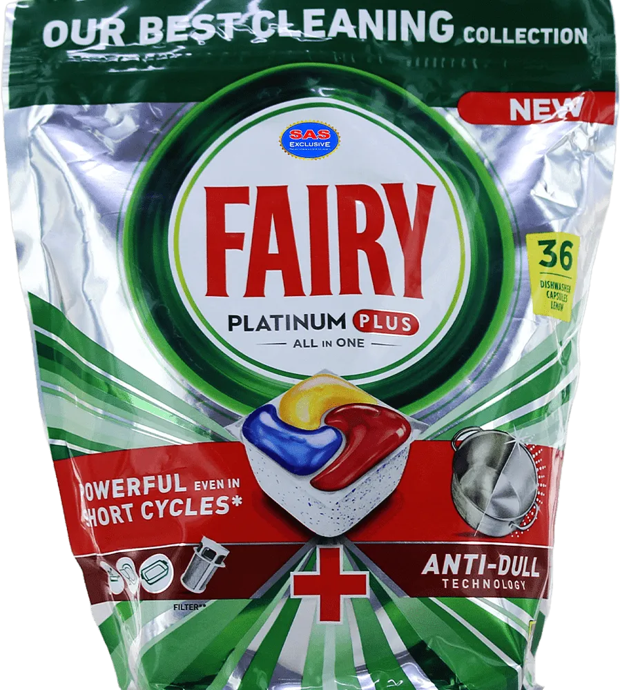 Սպասք լվացող մեքենայի պատիճներ «Fairy Platinum Plus Anti Dull» 36 հատ
