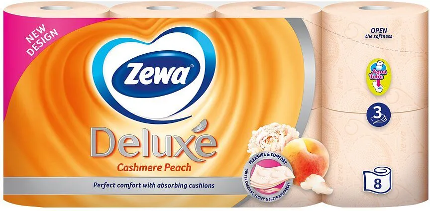 Զուգարանի թուղթ «Zewa cashmere Deluxe» դեղձի բույրով 8 հատ