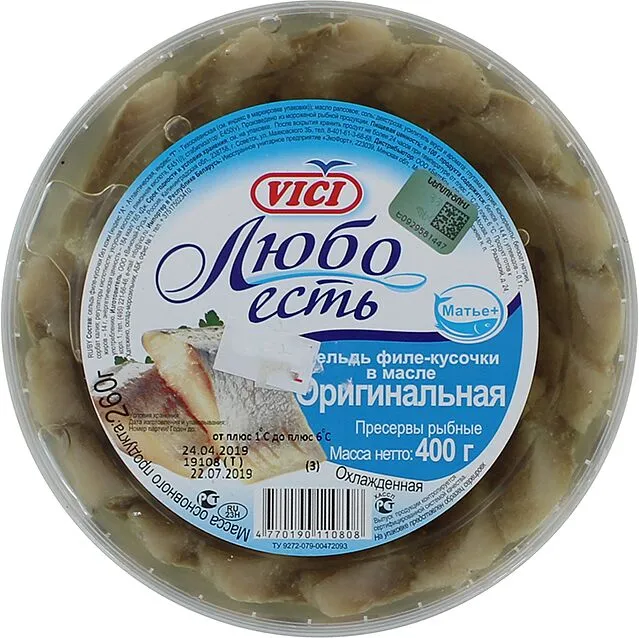 Ծովատառեխ ձեթի մեջ «Vici» 400գ