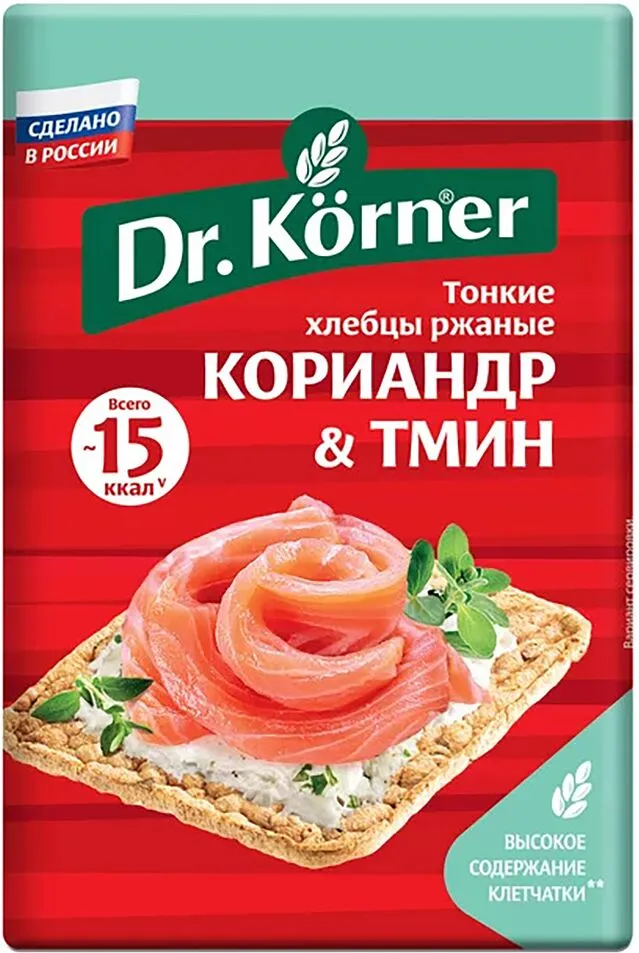 Խրթխրթան հացեր համեմով և չամանով «Dr.Korner» 100գ
