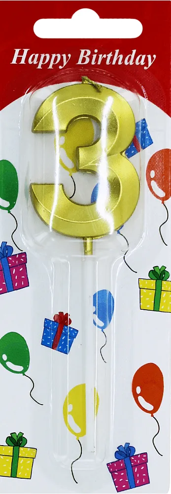 Մոմ ծննդյան «Happy Birthday N3»

