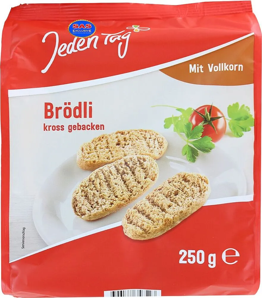 Խրթխրթան հացիկներ ցորենի «Jeden Tag» 250գ