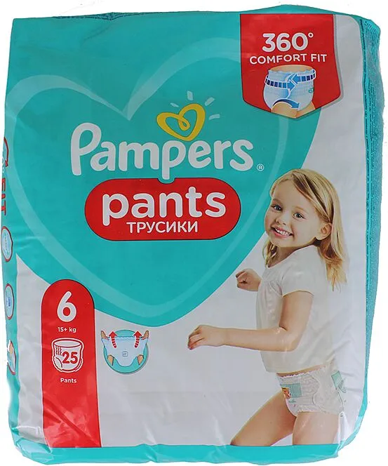 Վարտիք - տակդիրներ «Pampers» N6, 15կգ, 25 հատ