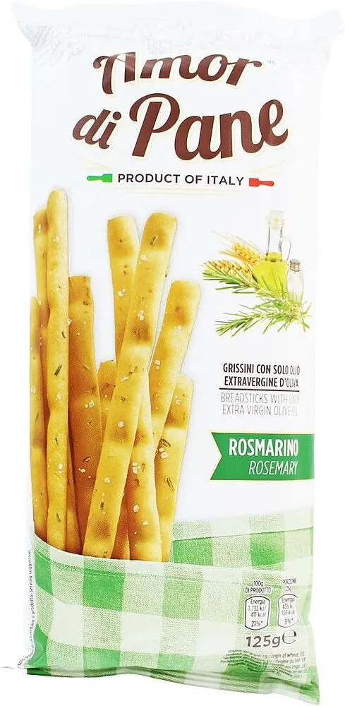 Հացի ձողիկներ Հազրեվարդով «Amor Di Pane» 125գ
