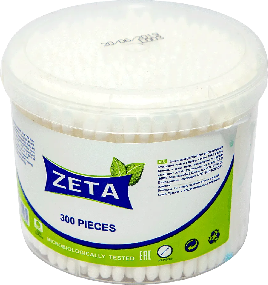 Բամբակյա փայտիկներ «Zeta» 300 հատ