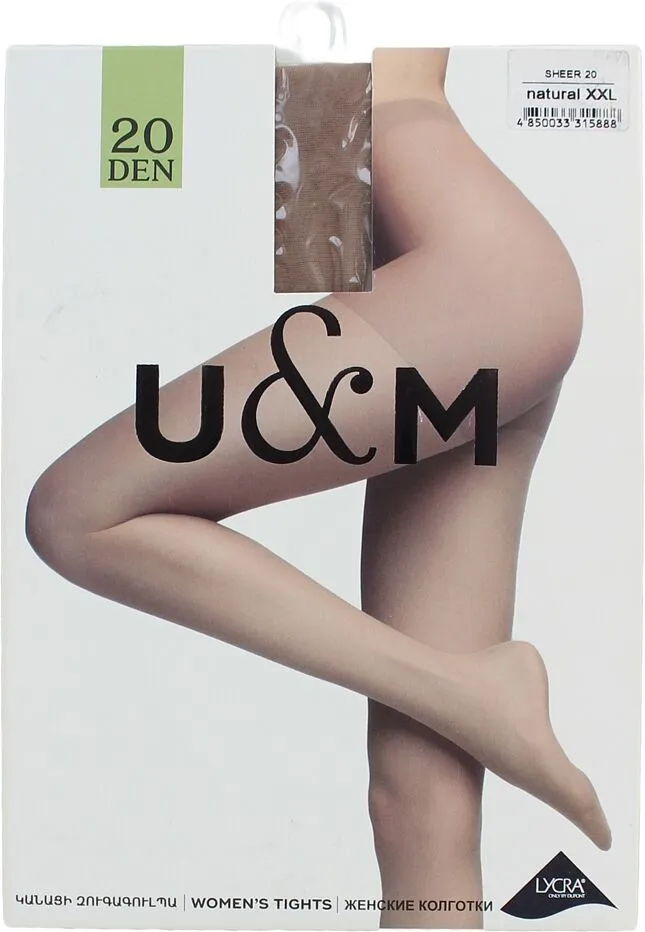 Զուգագուլպա «U&M 20 Den XXL» Մարմնագույն