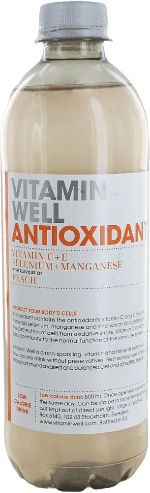 Ըմպելիք ոչ ալկոհոլային դեղձի «Vitamin Well Antioxidant» 500մլ