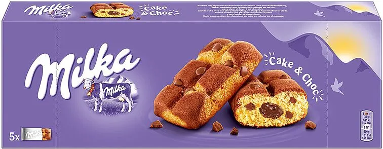 Բիսկվիթ շոկոլադե կտորներով «Milka Cake & Choc» 175գ