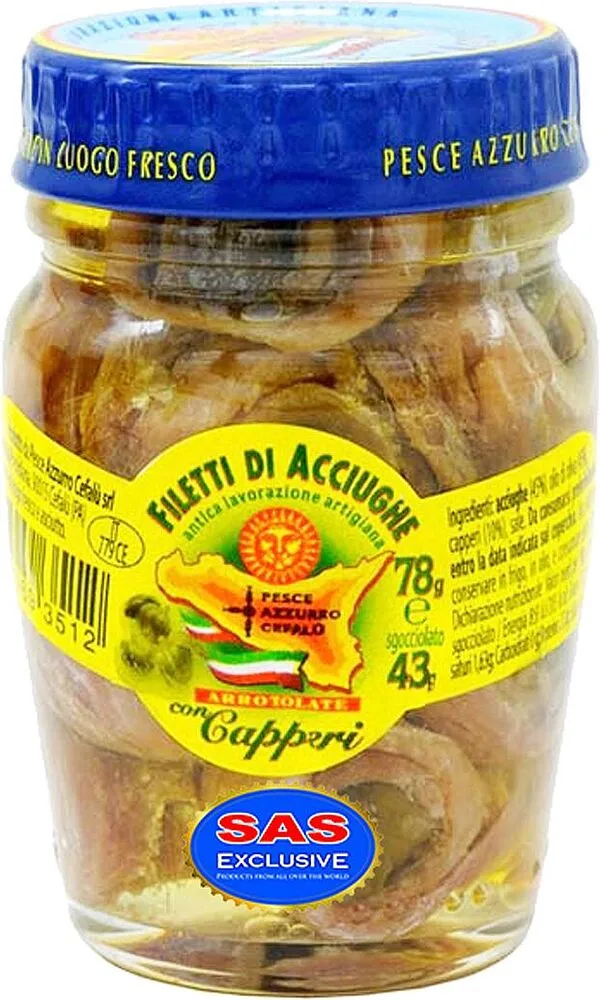 Անչոուս կապարով ձեթի մեջ «Pesce Azzurro Cefalu» 78գ
