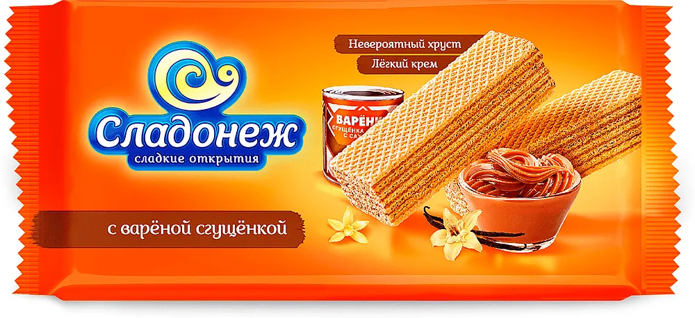 Վաֆլի՝ եփած խտացրած կաթի միջուկով «Сладонеж» 170գ