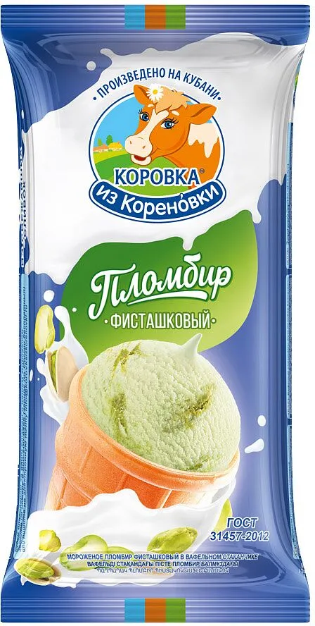 Պաղպաղակ պիստակի «Коровка из Кореновки Пломбир» 90գ
