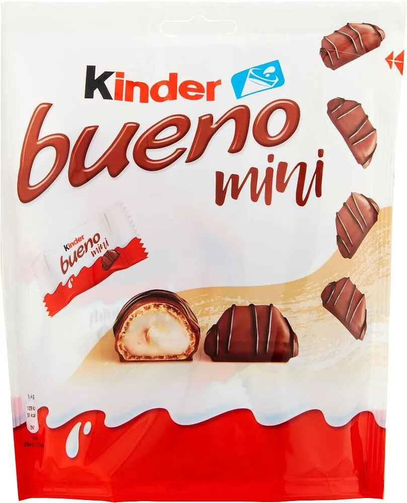 Վաֆլի պնդուկի և կաթնային կրեմով «Kinder Bueno Mini» 108գ