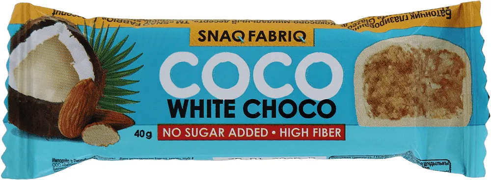 Շոկոլադե բատոն նուշով և կոկոսով «Snaq Fabriq Sugar Free» 40գ