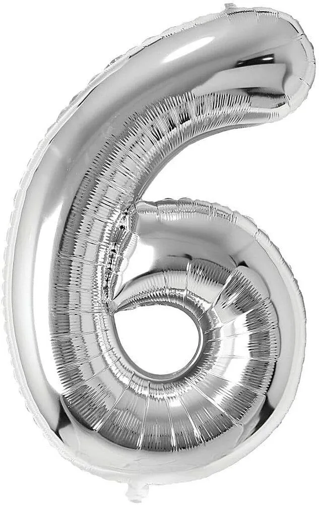 Հելիում գազով փուչիկ, №6,1մ, արծաթագույն