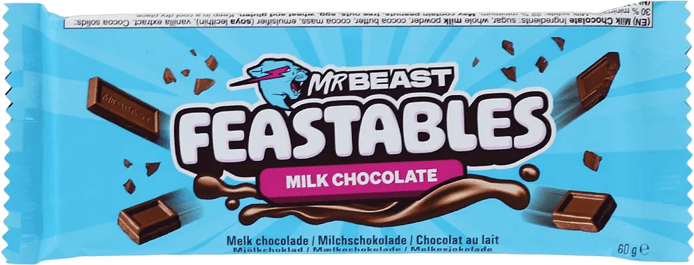 Շոկոլադե սալիկ կաթնային «Mr Beast Feastables» 60գ