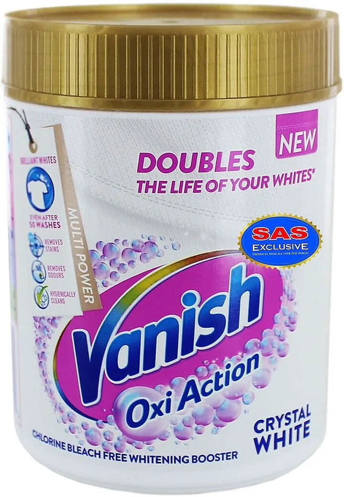 Լաքահանող և սպիտակեցնող փոշի «Vanish Oxi Action Crystal White» 470գ