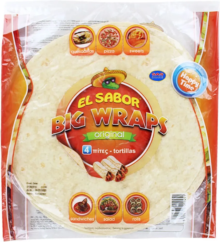 Լոշիկ-տորտիլիա «El Sabor Wraps» 245գ, 25սմ