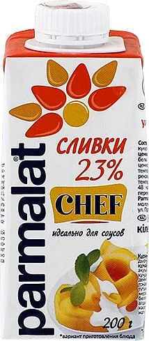 Սերուցք սոուսների համար «Parmalat Chef» 200գ, յուղայնությունը՝ 23%: