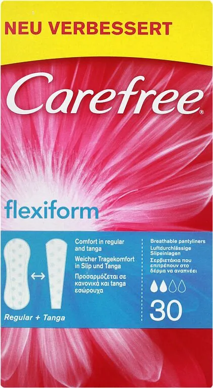 Ամենօրյա միջադիրներ «Carefree FlexiForm» 30հատ