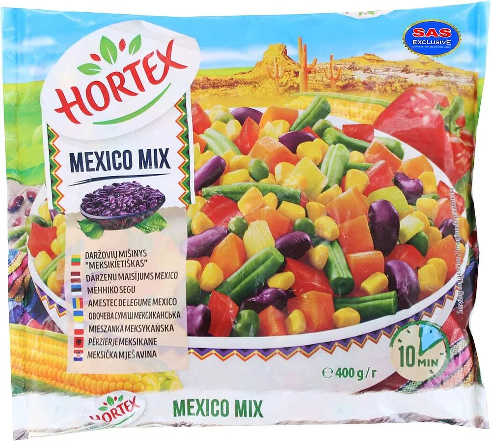 Բանջարեղենային խառնուրդ սառեցված «Hortex Mexico» 400գ