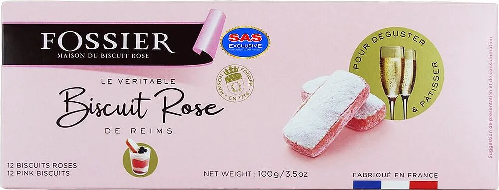 Թխվածքաբլիթ վարդագույն «Fossier» 100գ