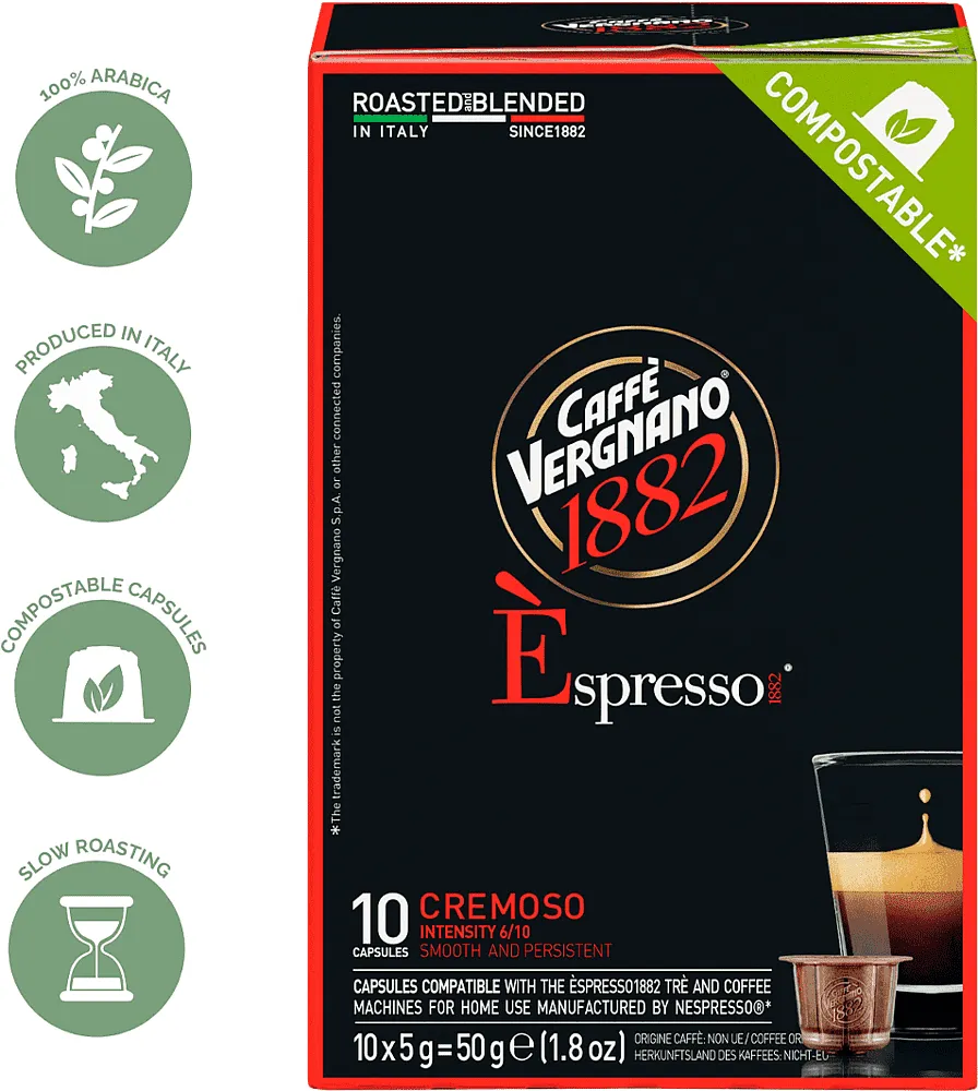 Պատիճ սուրճի «Caffe Vergnano Espresso Cremoso» 50գ
