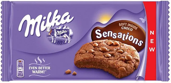 Թխվածքաբլիթ շոկոլադե կտորներով «Milka Sensations» 156գ