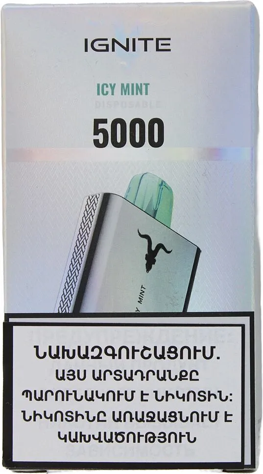 Էլեկտրական ծխախոտ սառցե անանուխի «Ignite» 5000 ծուխ
