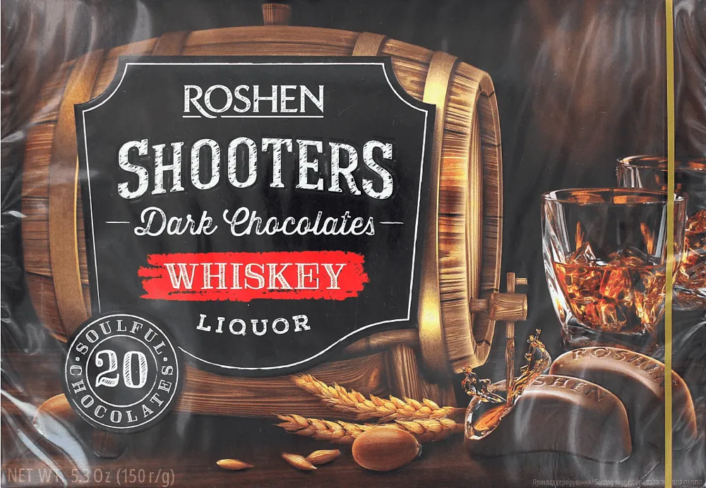 Շոկոլադե կոնֆետների հավաքածու «Roshen Shooters Whiskey» 150գ