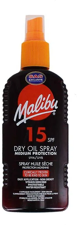 Արևապաշտպան յուղ-սփրեյ «Malibu Dry Oil Spray 15 SPF» 200մլ