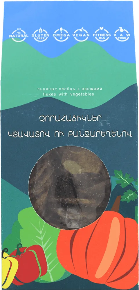 Չորահացեր կտավատով և բանջարեղենով «Եվա» 100գ
