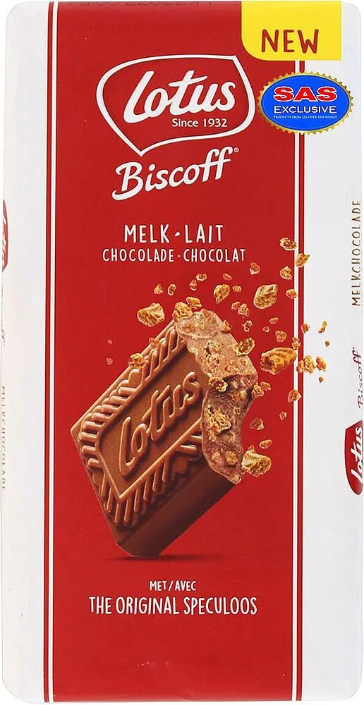 Շոկոլադե սալիկ թխվածքաբլիթով «Lotus Biscoff» 180գ