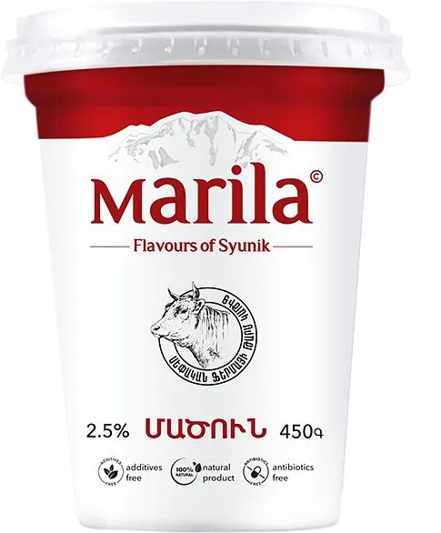 Մածուն «Մարիլա» 450գ, յուղայնությունը` 2.5%