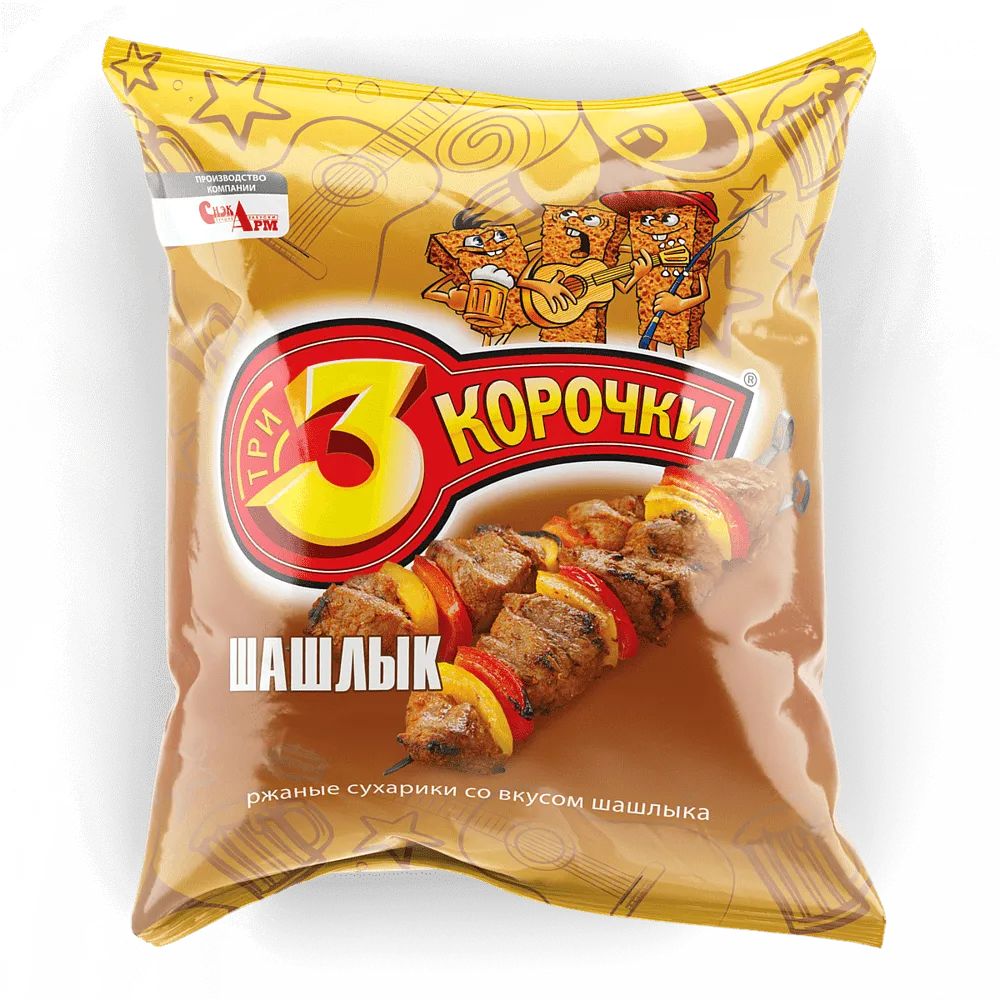 Չորահաց խորովածի «3 Корочки» 120գ