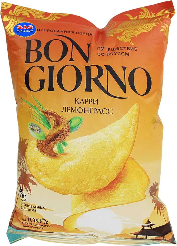 Չիպս կարրիի և կիտրոնախոտի «Bon Giorno» 120գ