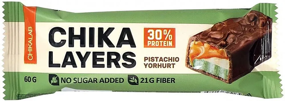 Սպիտակուցային բատոն «Chikalab Chika Layers Pistachio Yogurt» 60գ
