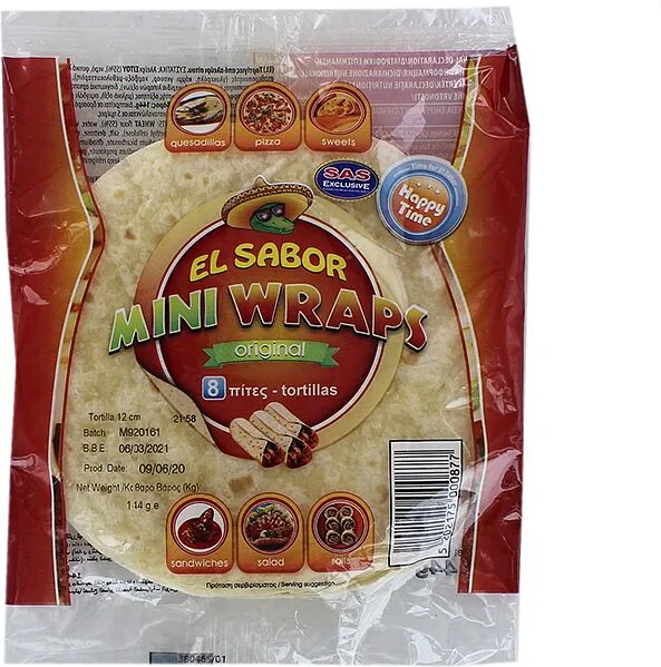 Լոշիկ-տորտիլիա մինի «El Sabor Mini Wraps» 144գ, 12սմ