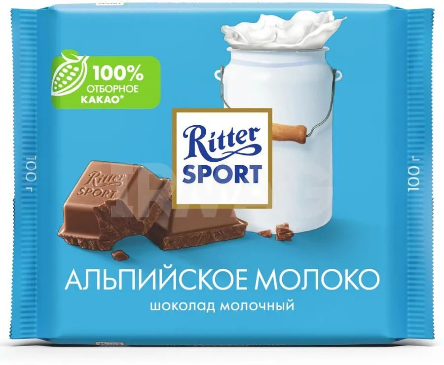 Շոկոլադե սալիկ կաթնային «Ritter Sport» 100գ