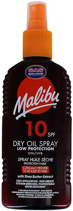 Արևապաշտպան յուղ-սփրեյ «Malibu Dry Oil Spray 10 SPF» 200մլ
