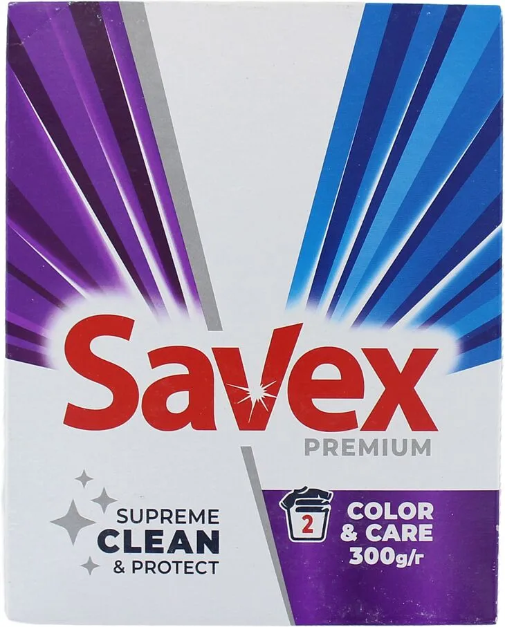 Լվացքի փոշի գունավոր «Savex Premium Color & Care» 300գ 

