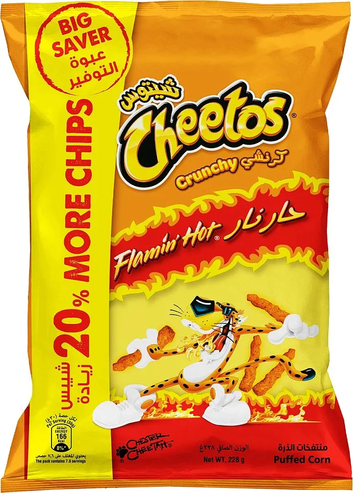 Եգիպտացորենի ձողիկներ կծու չիլիի «Cheetos Flamin Hot» 190գ
