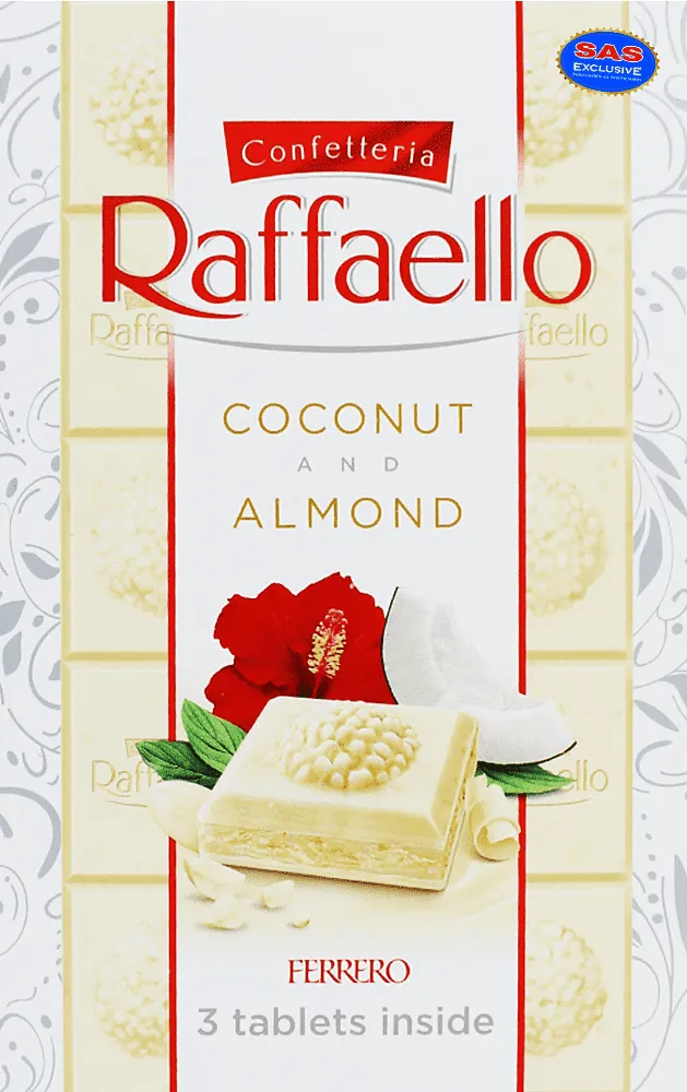 Շոկոլադե սալիկ կոկոսով և նուշով «Raffaello» 270գ