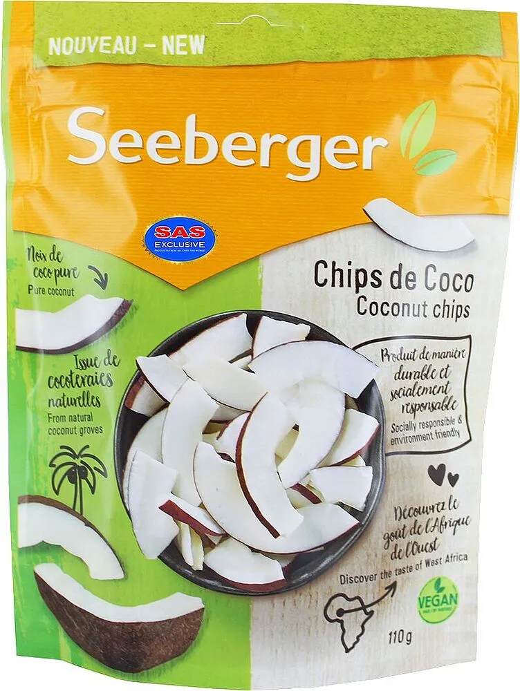 Չիպս կոկոսի «Seeberger» 110գ
