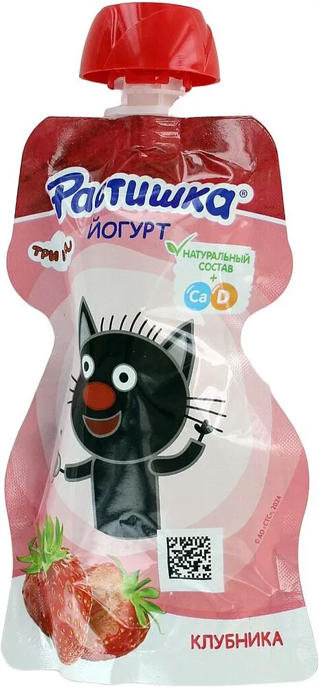 Յոգուրտ ելակի «Danone Растишка» 70գ, յուղայնությունը՝ 2.6%