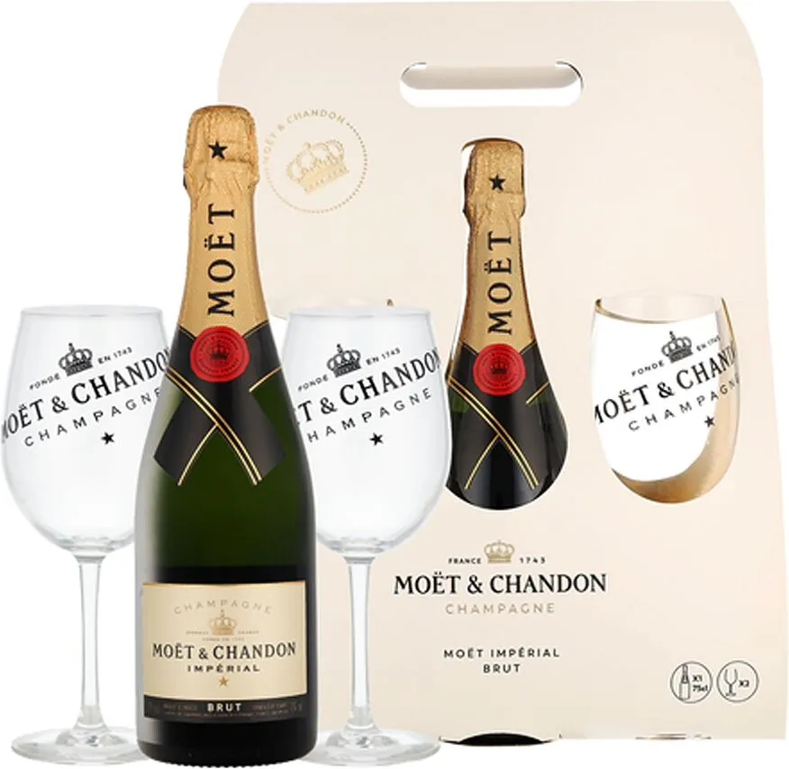 Շամպայն և բաժակներ «Moet & Chandon Brut Imperial» 0.75լ