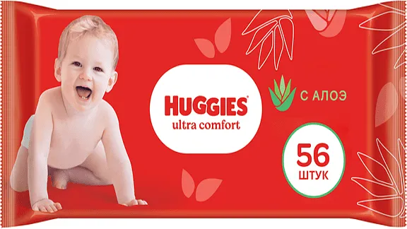 Անձեռոցիկ խոնավ մանկական «Huggies Ultra Comfort» 56 հատ