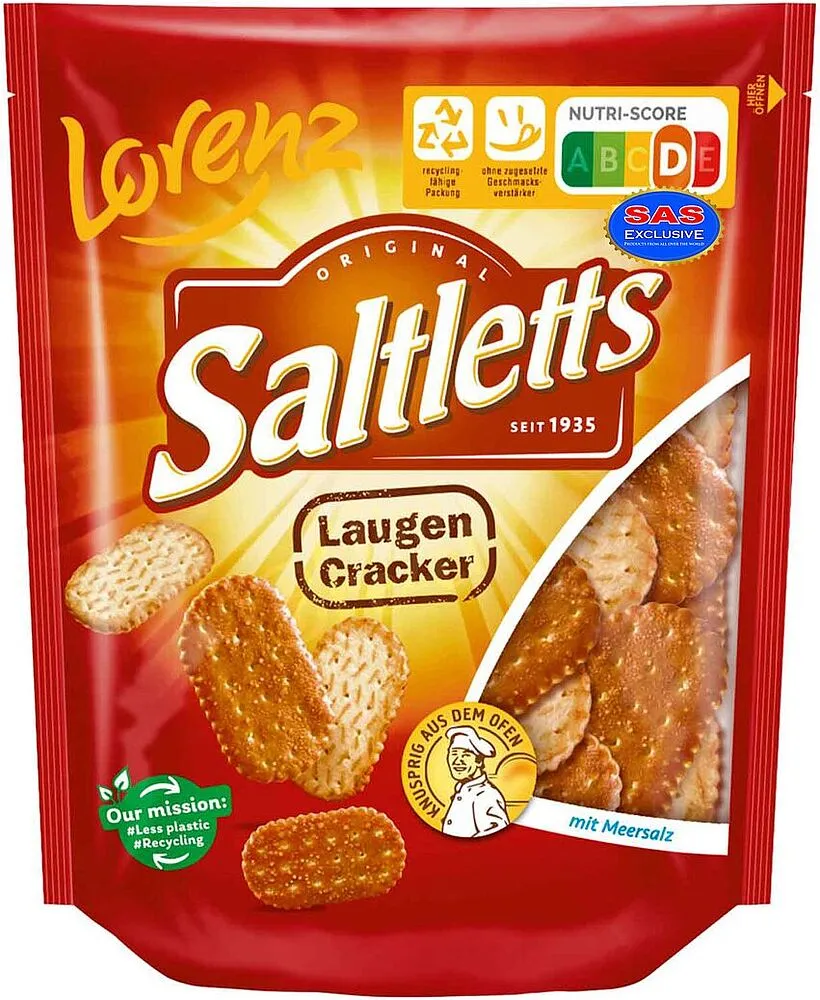 Կրեկերներ աղով «Lorenz Saltletts» 150գ