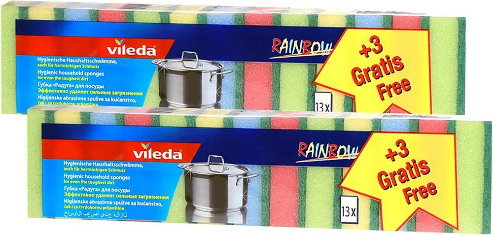 Սպունգ սպասք լվանալու «Vileda Rainbow» 10հատ