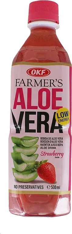 Ըմպելիք ալոեի և ելակի «OKF Farmer's Aloe Vera» 500մլ